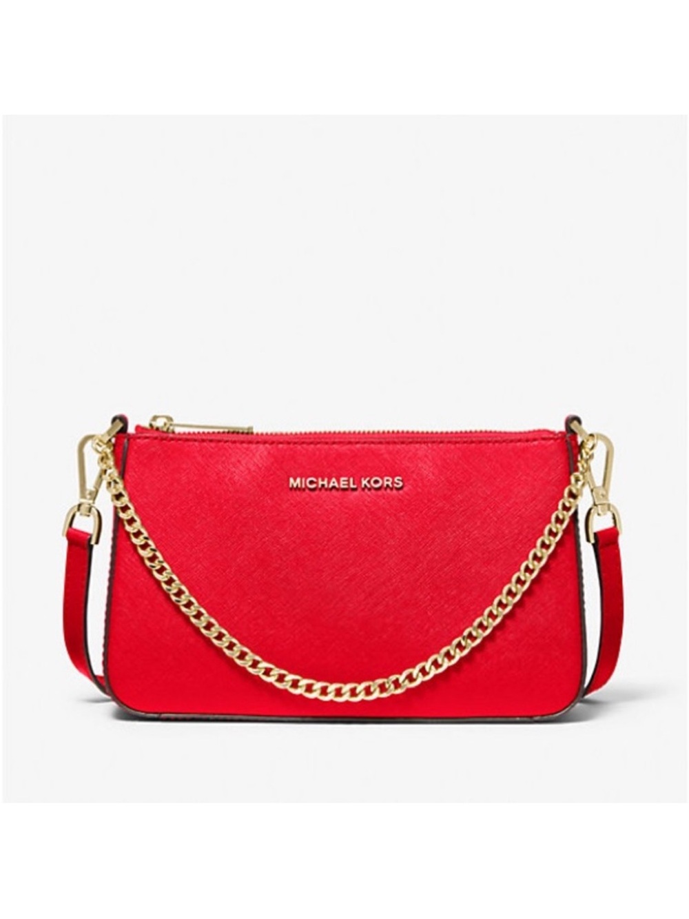 Michael Kors Red Crossbody Bag with Gold Chain